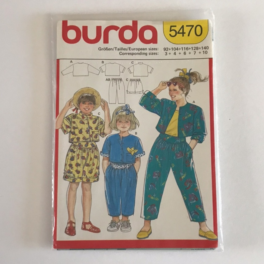 🧵3for12🧵 VTG Burda Pattern 5740 Child’s Top Shorts Pants